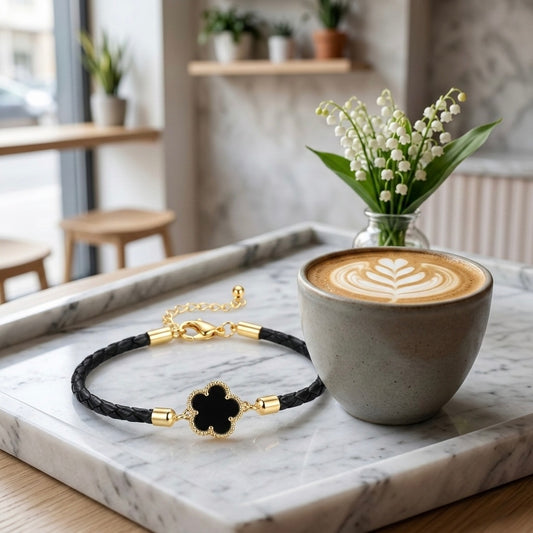 Pulsera Clover Cuero