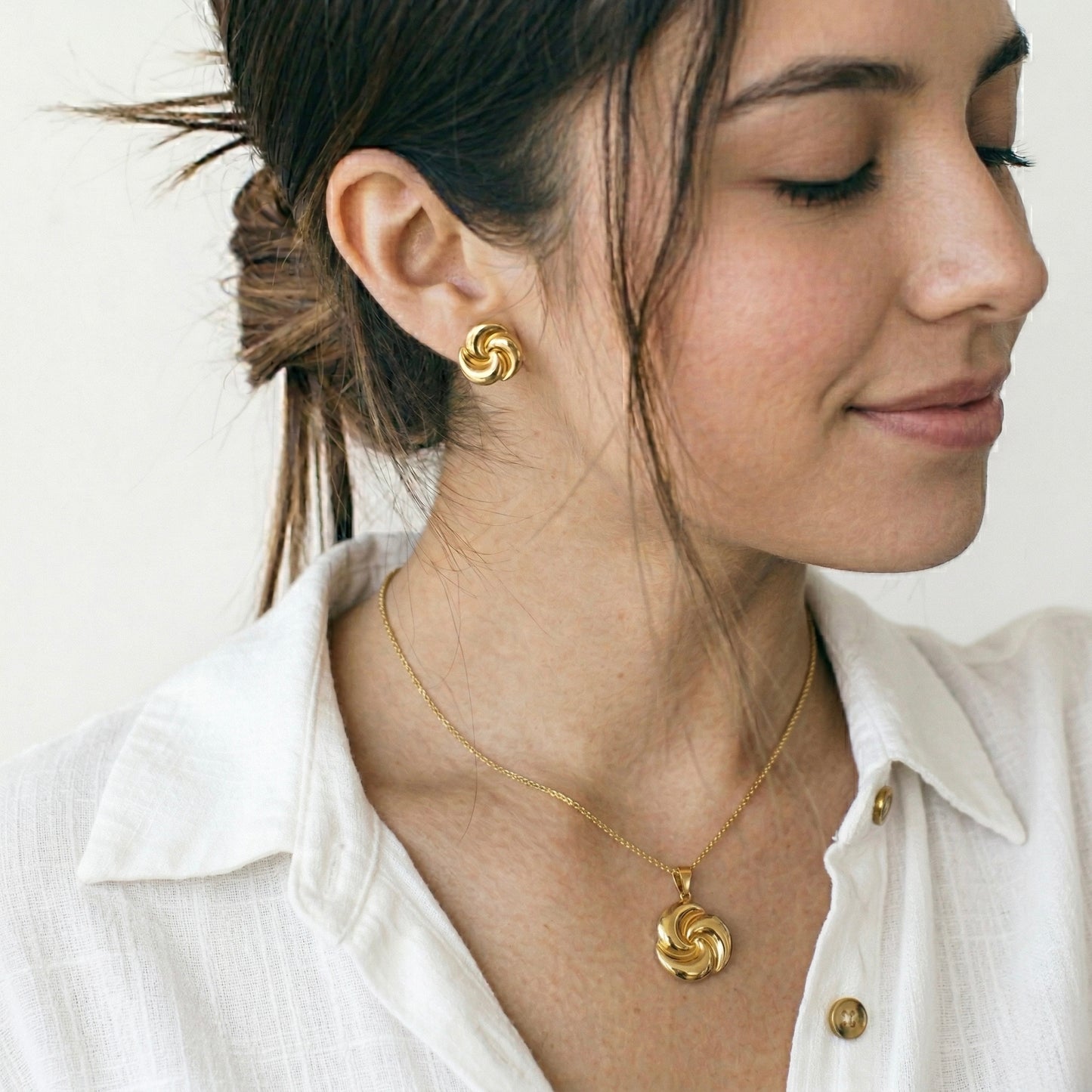Aretes Spiral Gold