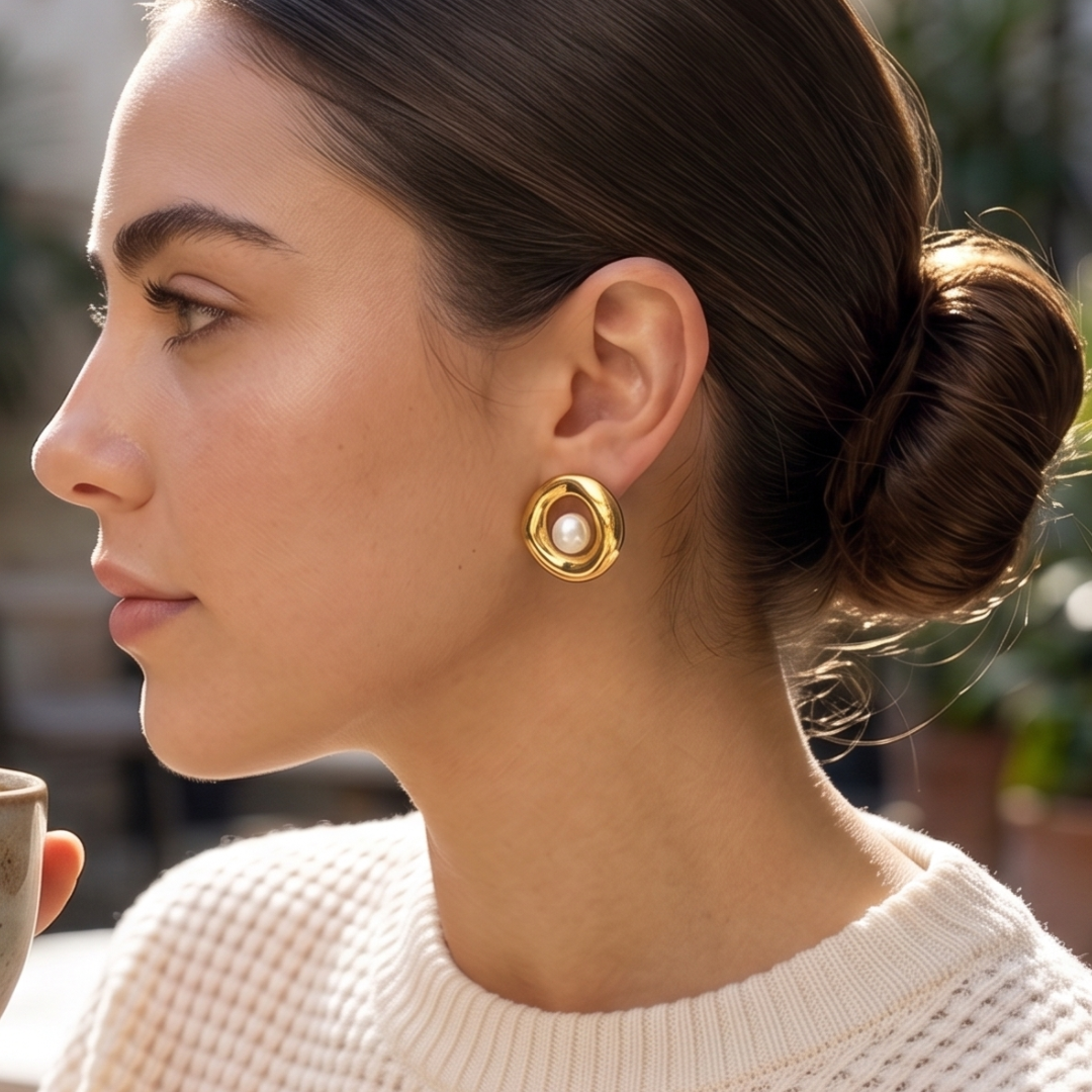 Aretes Perla Orbe