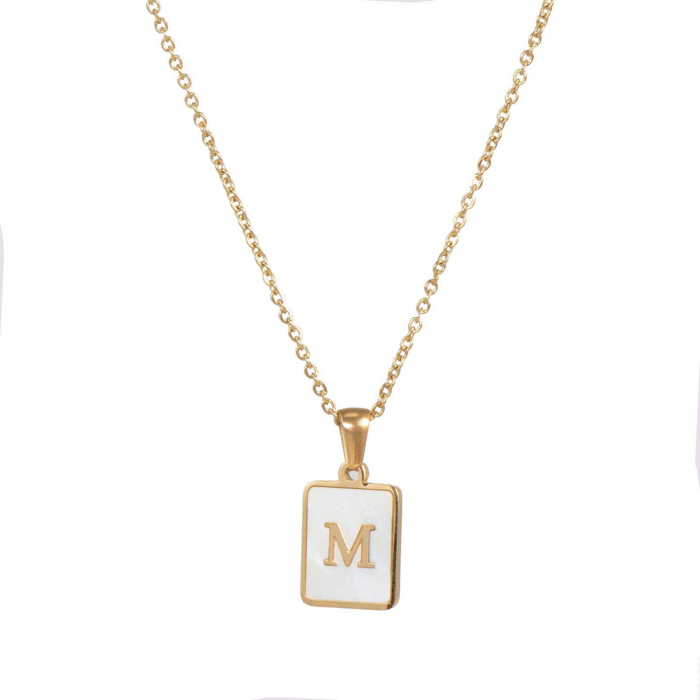 Collar con Inicial Cuadrada