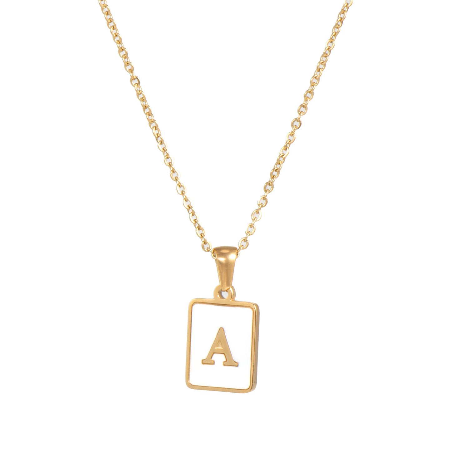 Collar con Inicial Cuadrada